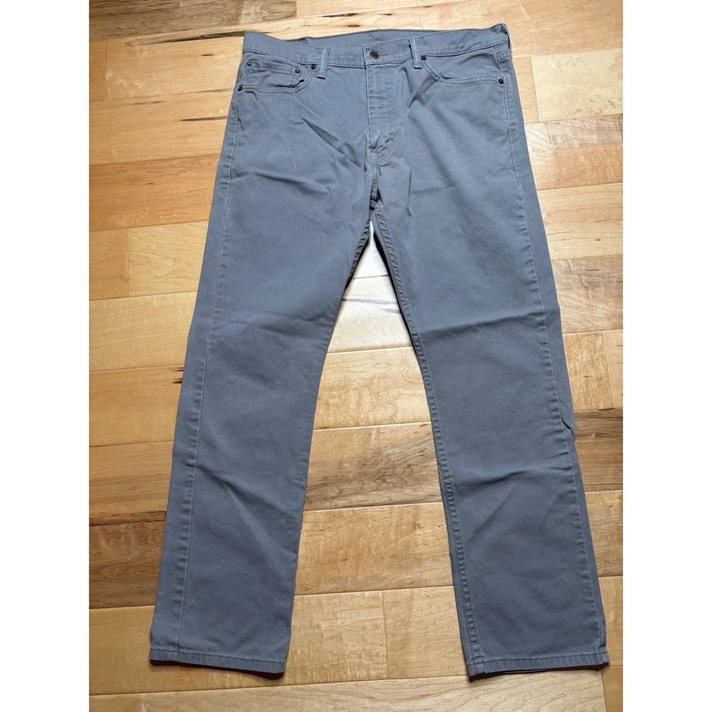 Levi's 513 Slim Straight Jeans Mens 36x31 (Tag 36x32) Grey Stretch Denim